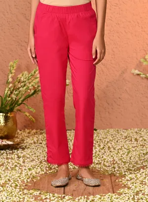 Akira Fuchsia Pink Relaxed Fit Pants for Women