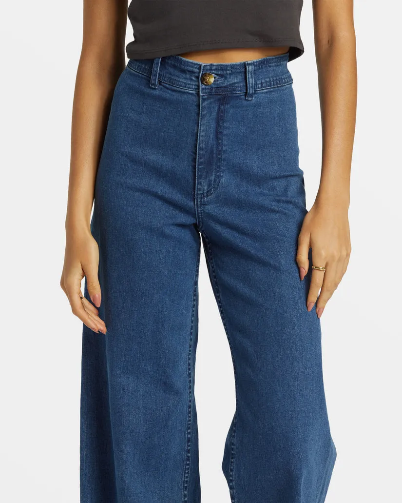 BILLABONG Free Fall Wide-Leg Denim Pant - More Colors Available