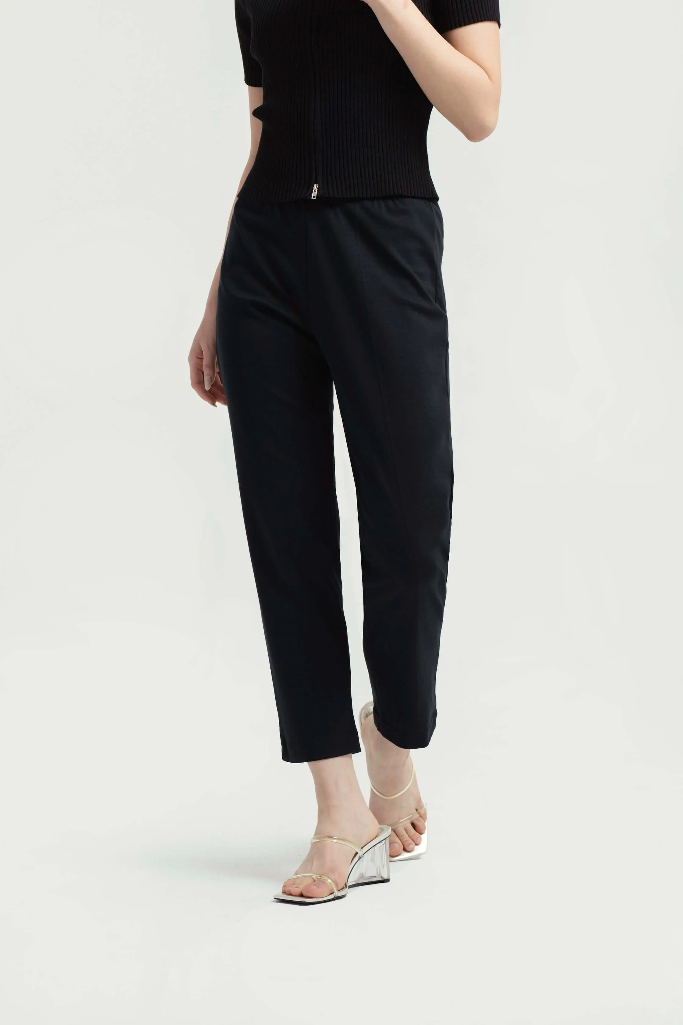 Black Airy Bamboo Relaxed Pants