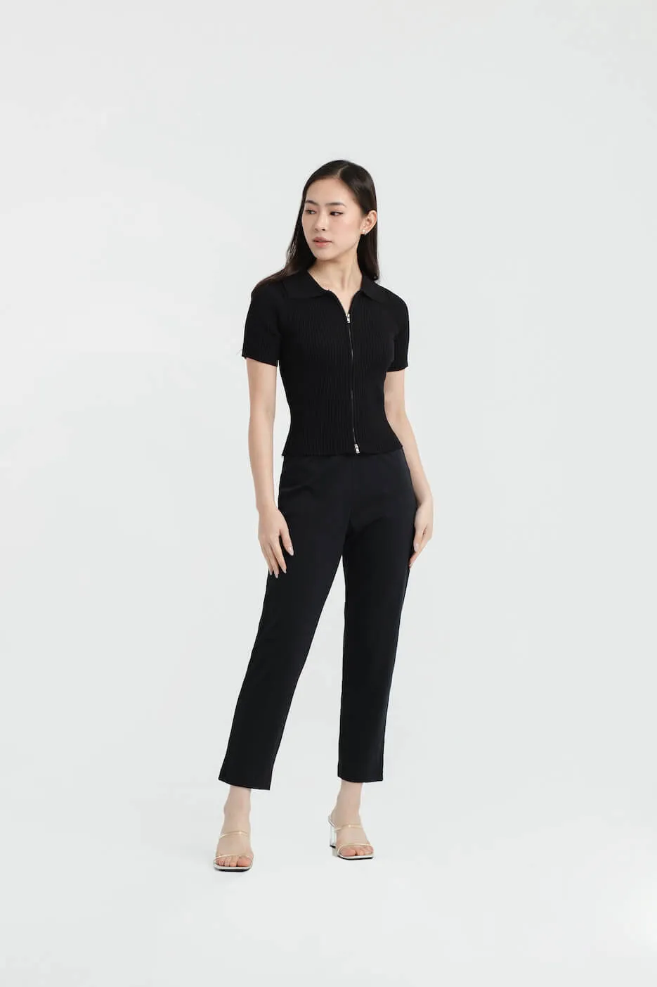 Black Airy Bamboo Relaxed Pants