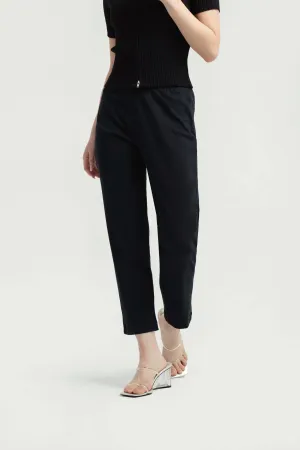 Black Airy Bamboo Relaxed Pants