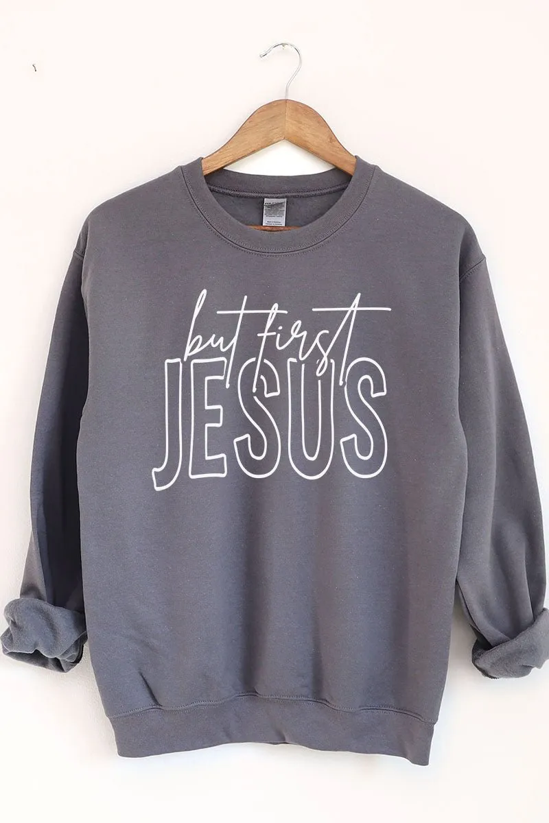 But First Jesus Heavy-weight Crew Sweatshirt