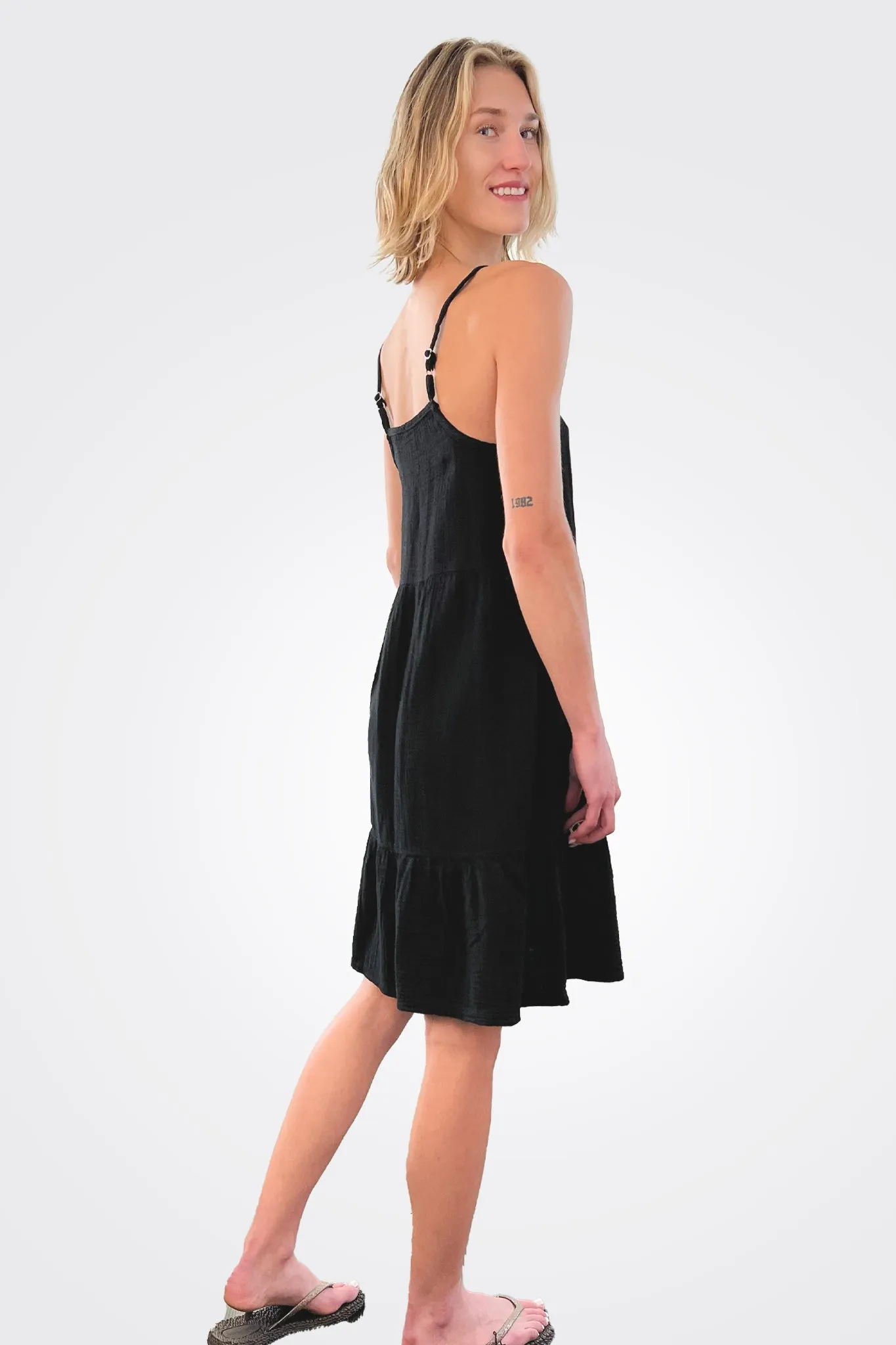 Cami Tiered Dress - Black