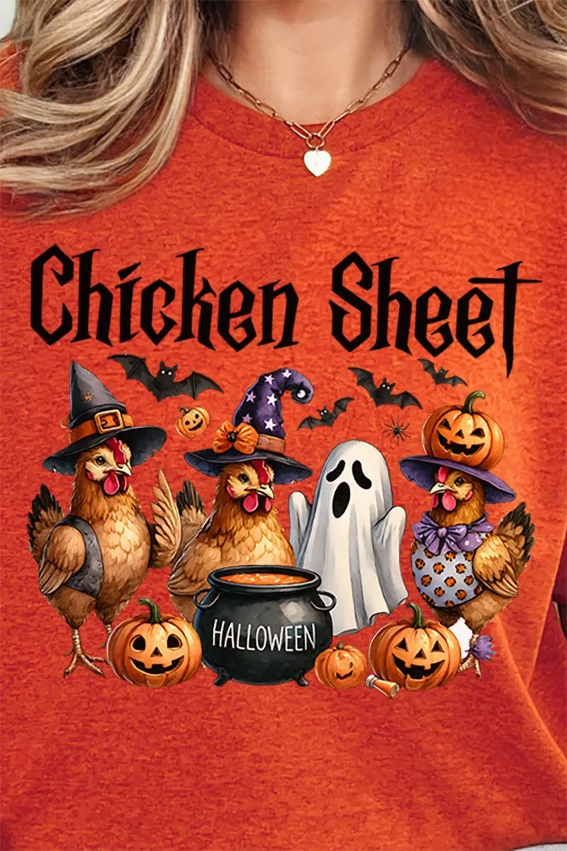 Chicken Sheet Halloween Short Sleeve Relaxed Fit T-Shirt