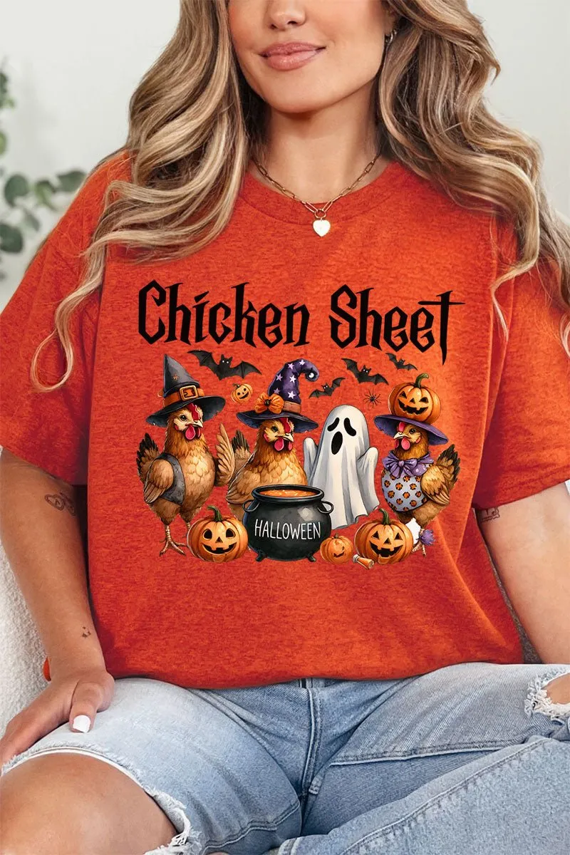 Chicken Sheet Halloween Short Sleeve Relaxed Fit T-Shirt