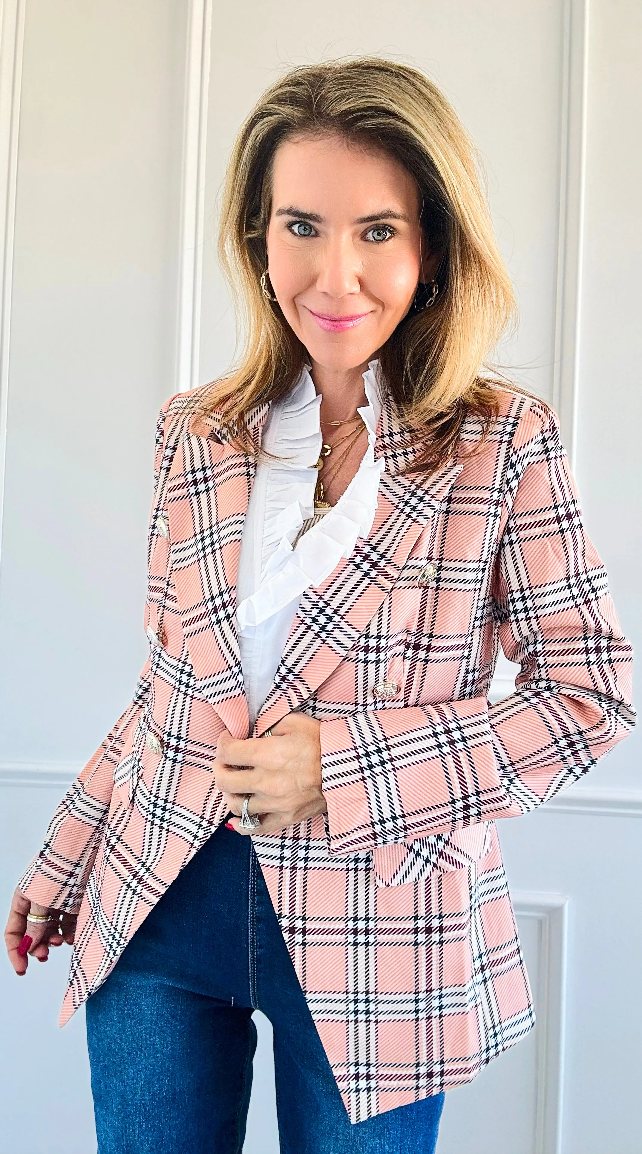 City Lights Plaid Statement Blazer