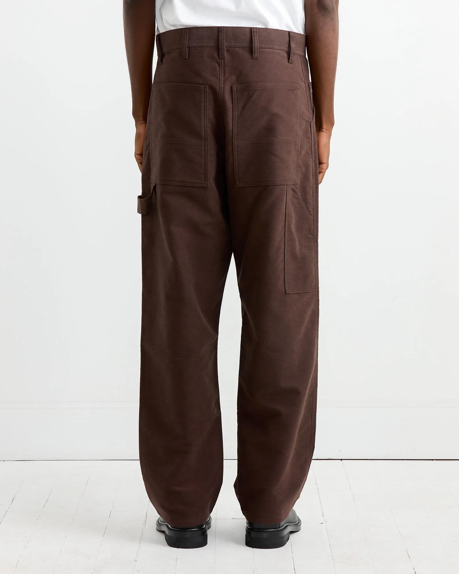 Cotton Silk Moleskin Pant in Brown