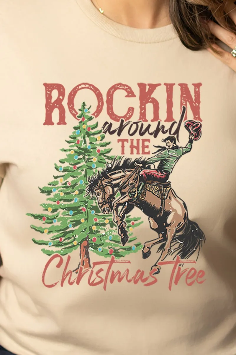 Cowboy Rockin' Around The Christmas Tree Short Sleeve Relaxed Fit T-Shirt