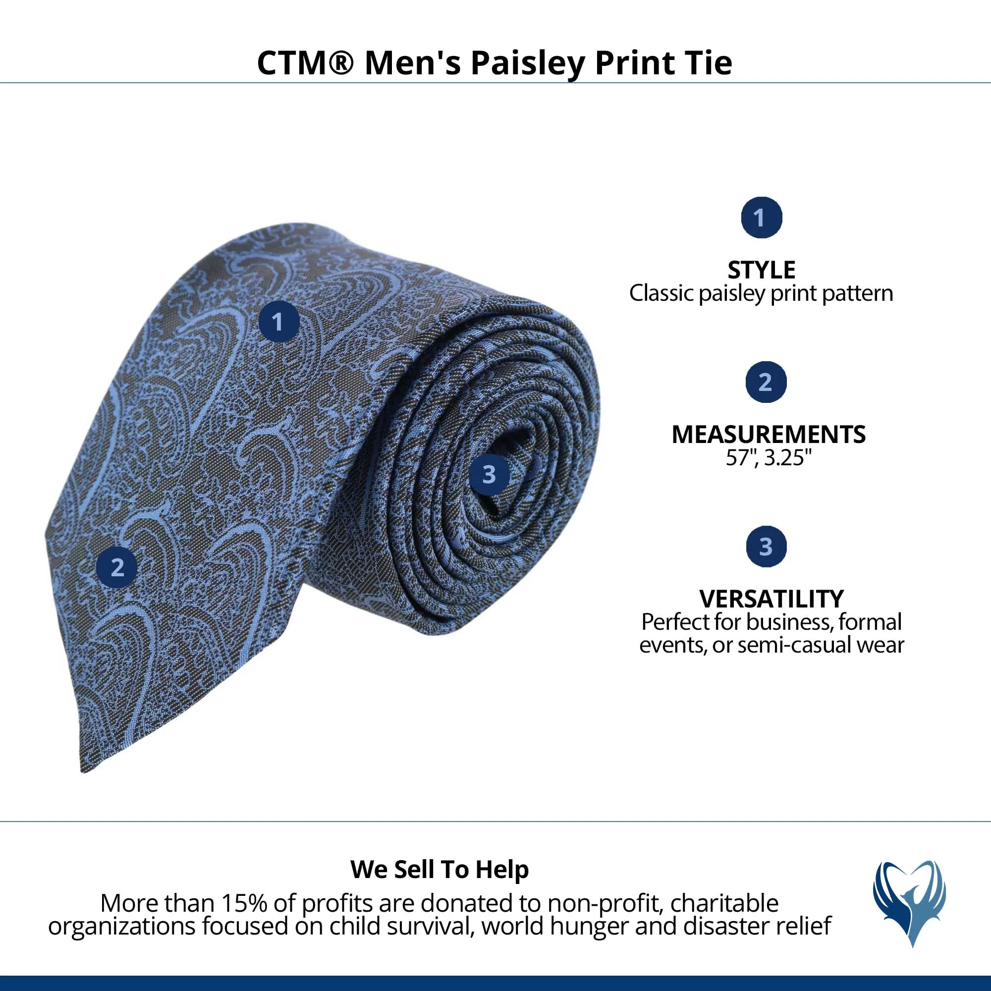 CTM® Men's Paisley Print Tie