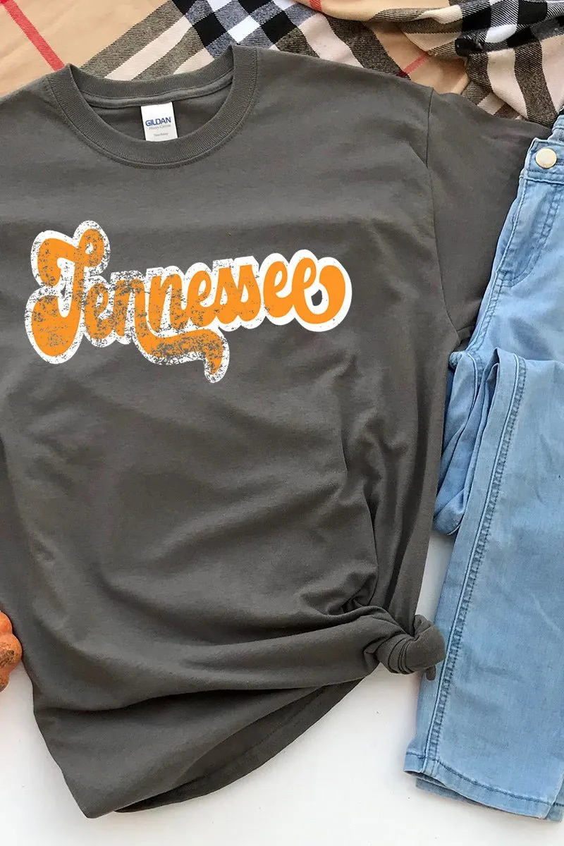 Distressed Tennessee Script Short Sleeve Relaxed Fit T-Shirt