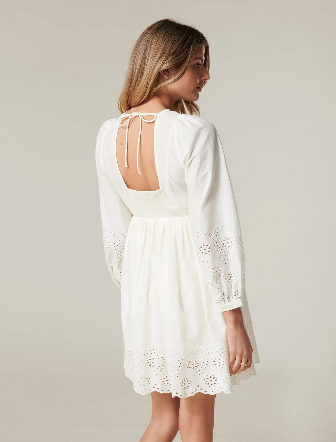 Esther Puff Sleeve Cutwork Dress