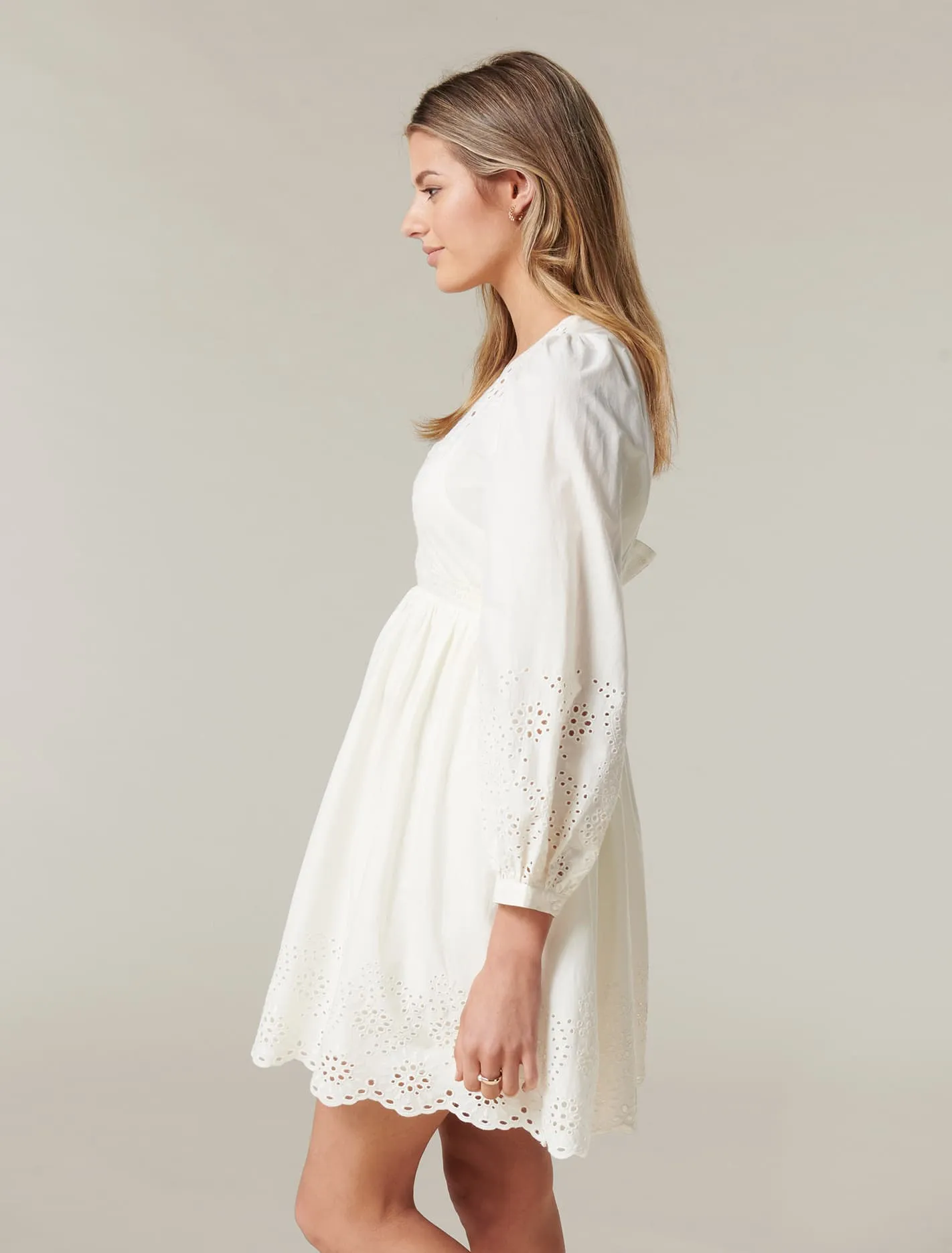 Esther Puff Sleeve Cutwork Dress