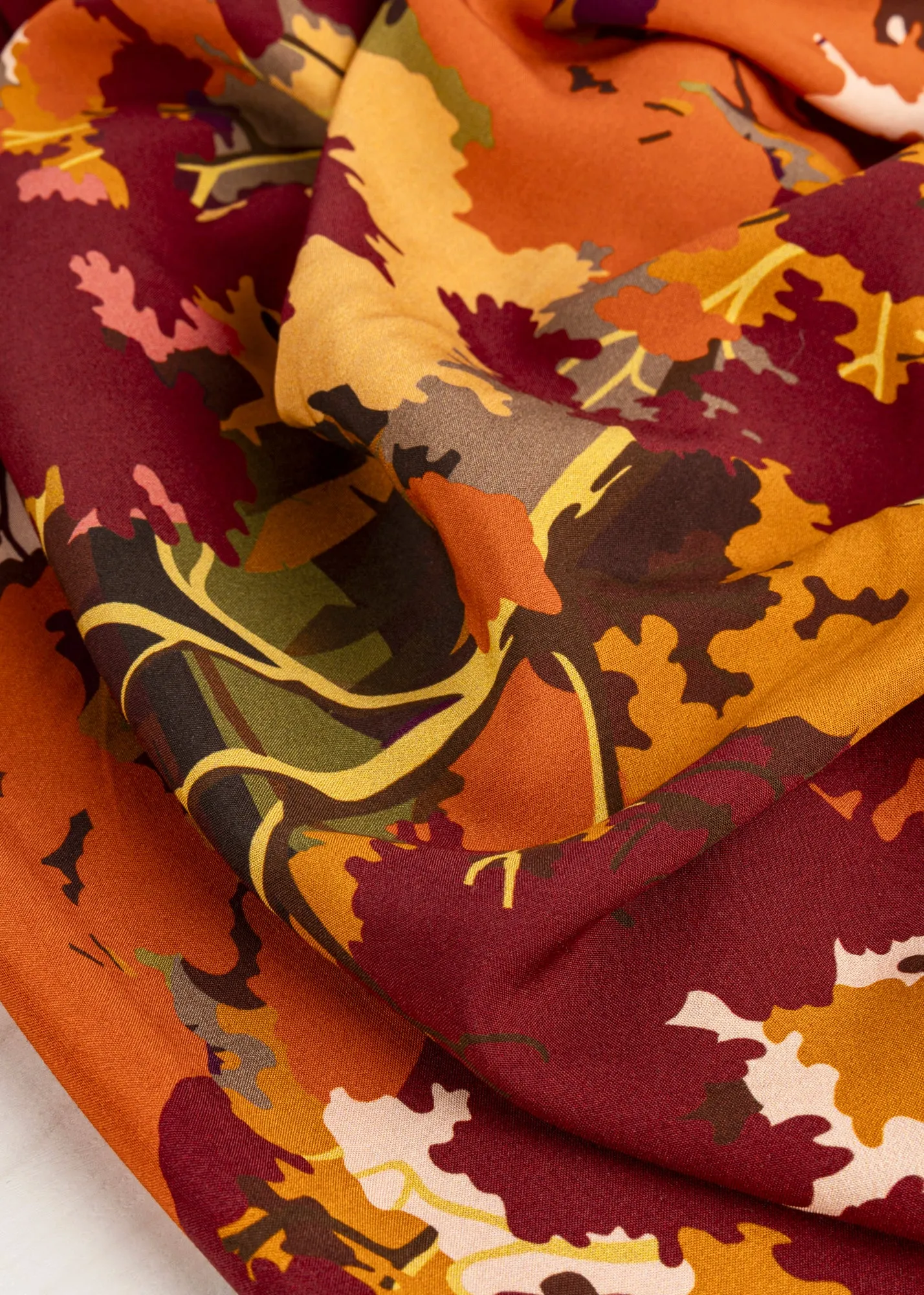 Fall Forest Viscose Print - Warm Tones