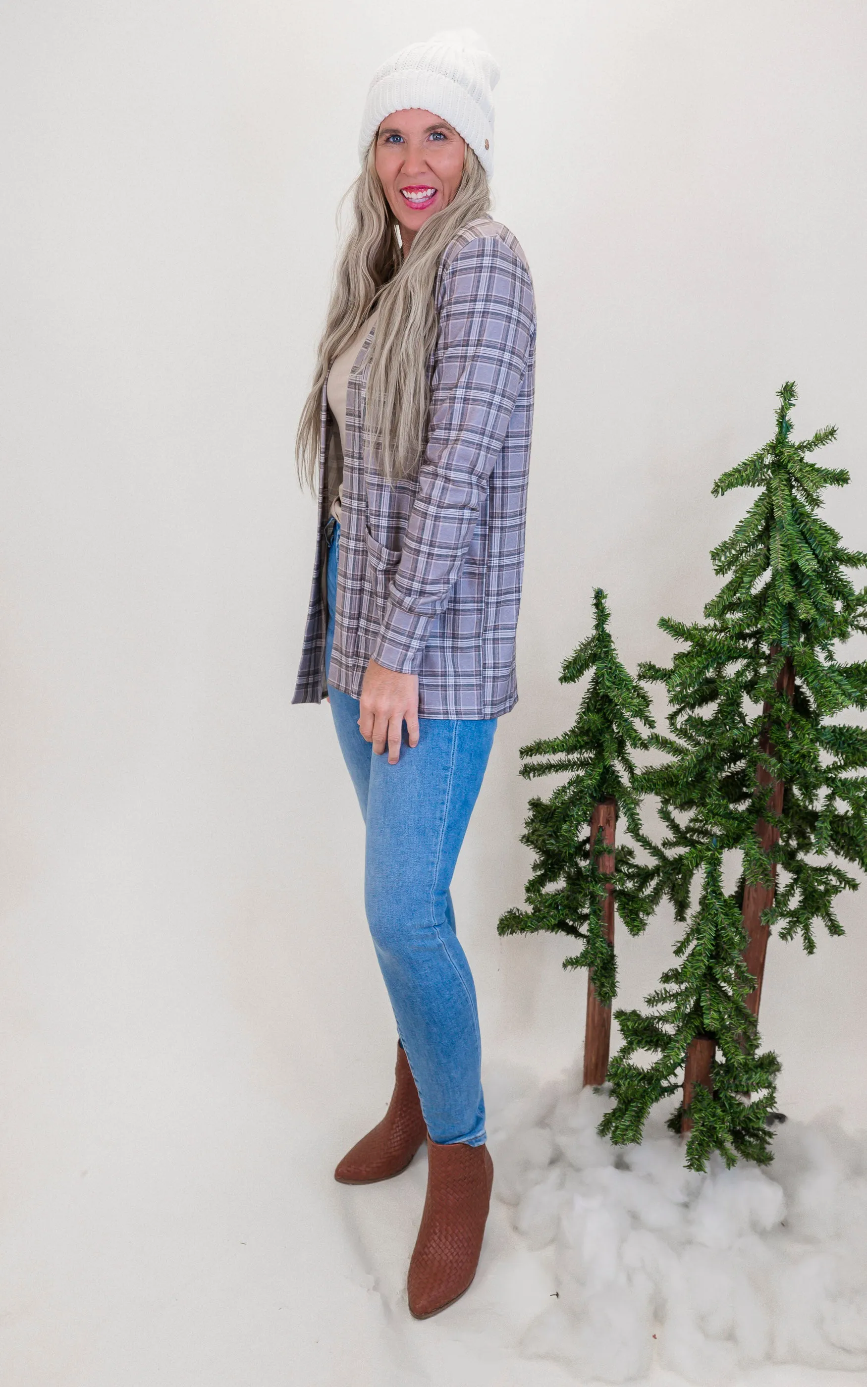 Forever Favorite Plaid Cardigan in Heather Grey #2 | Salty Wave **Start Ship Date: Nov 29th*DEAL