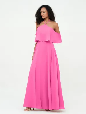 Halter Off the Shoulder Max Dresses with Pockets-Azalea