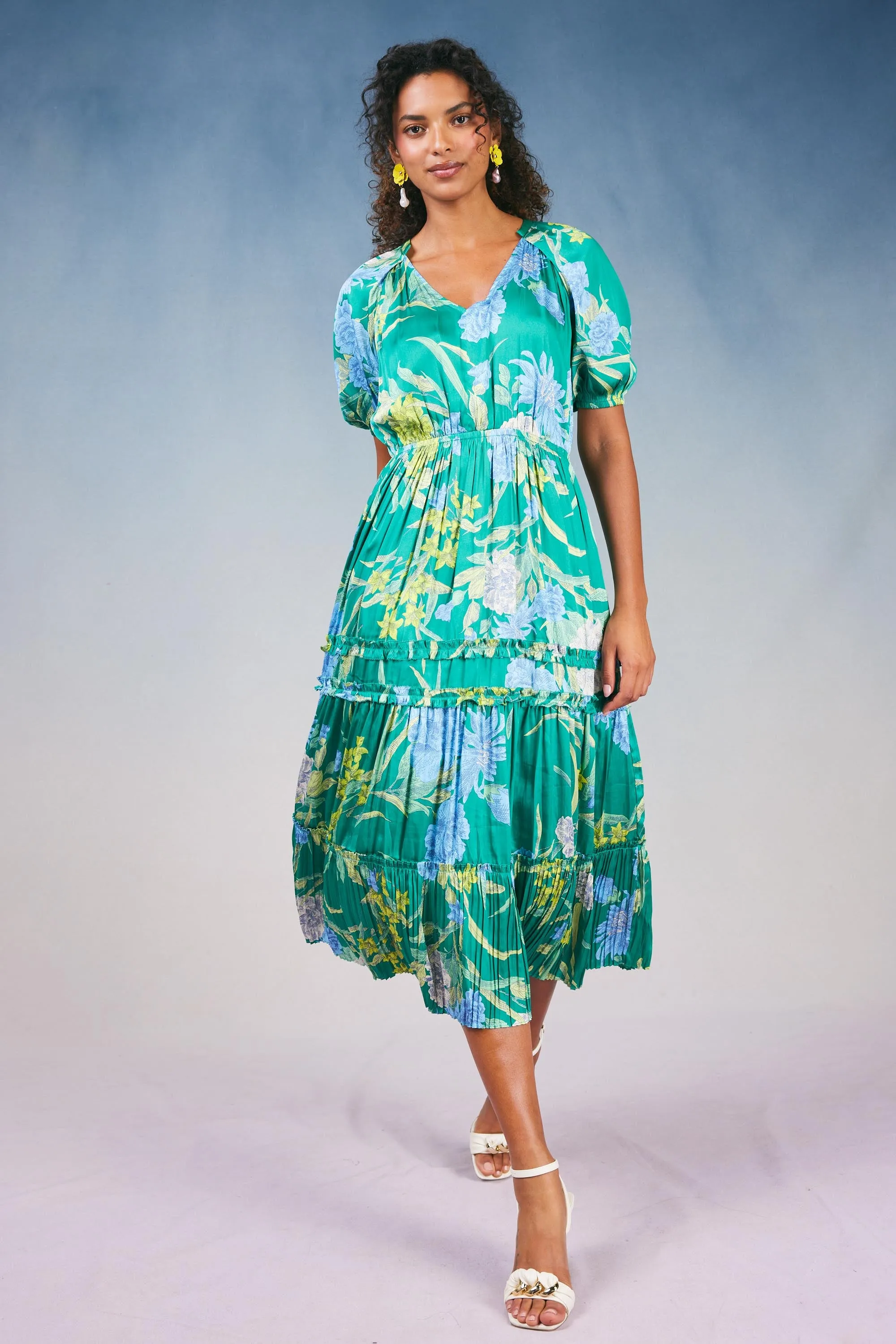 Hana Botanical Midi Dress