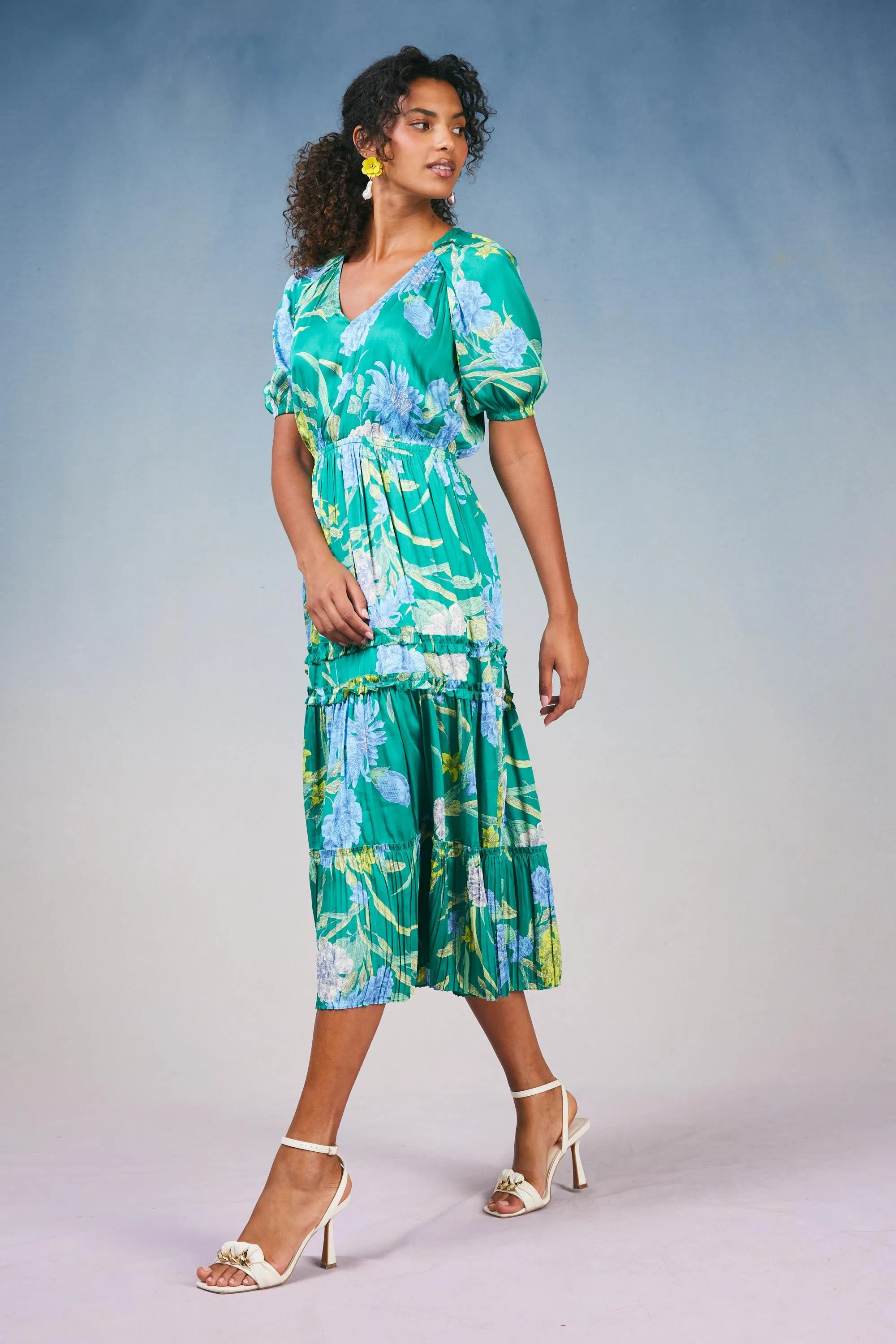 Hana Botanical Midi Dress