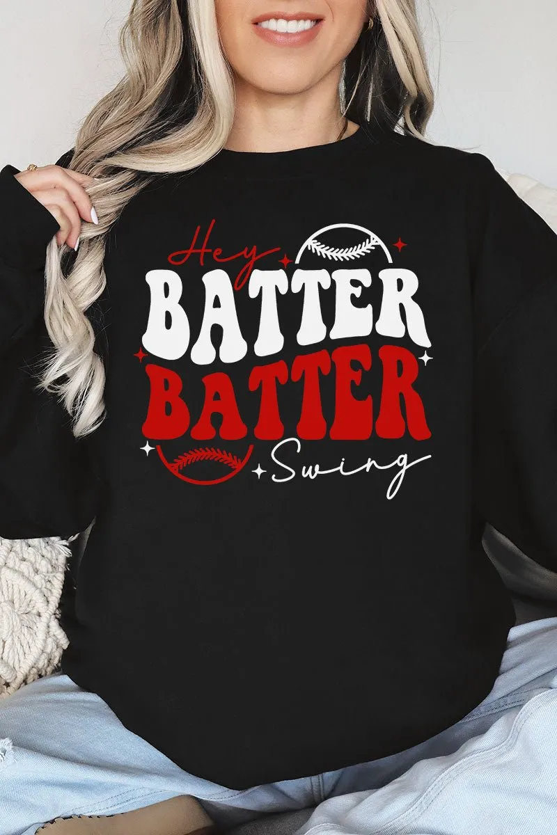 Hey Batter Batter Heavy-weight Crew Sweatshirt