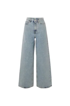 High-rise Wide-leg Organic Jeans