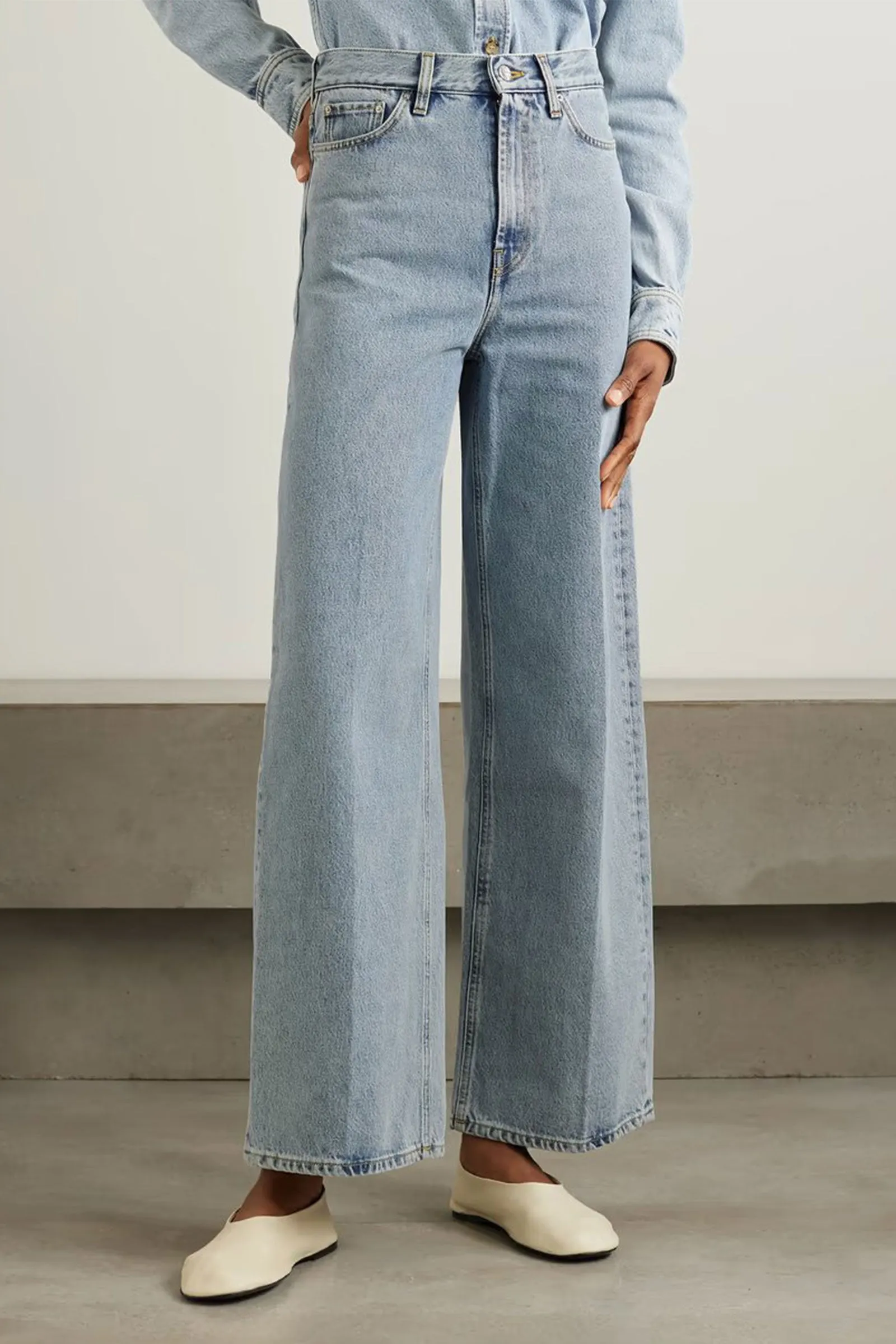 High-rise Wide-leg Organic Jeans