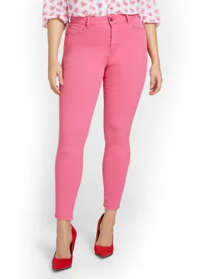 High-Waisted Super-Skinny Jeans - Fuschia Purple