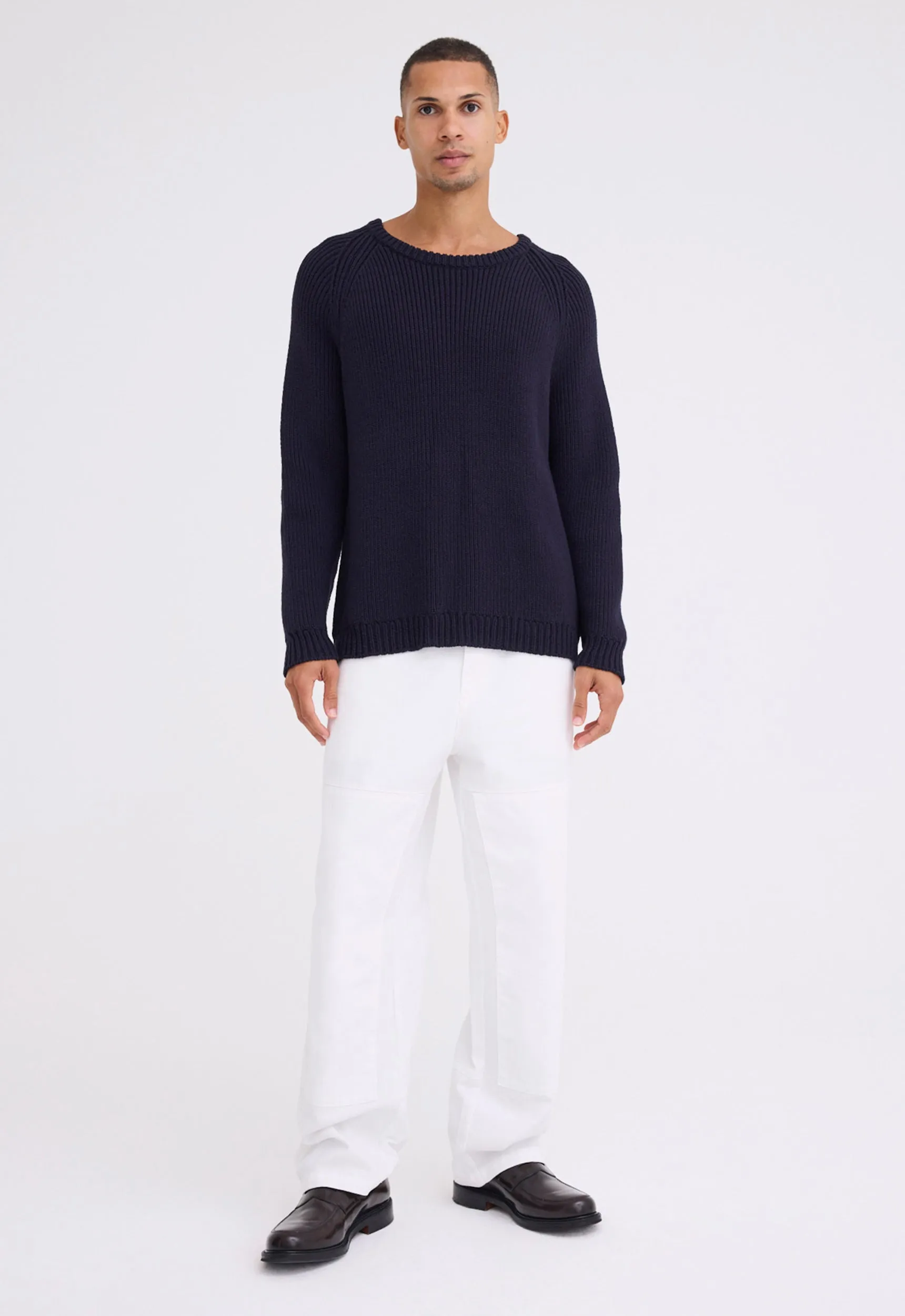 Hozier Cotton Wool Sweater - Navy