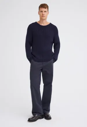 Hozier Cotton Wool Sweater - Navy