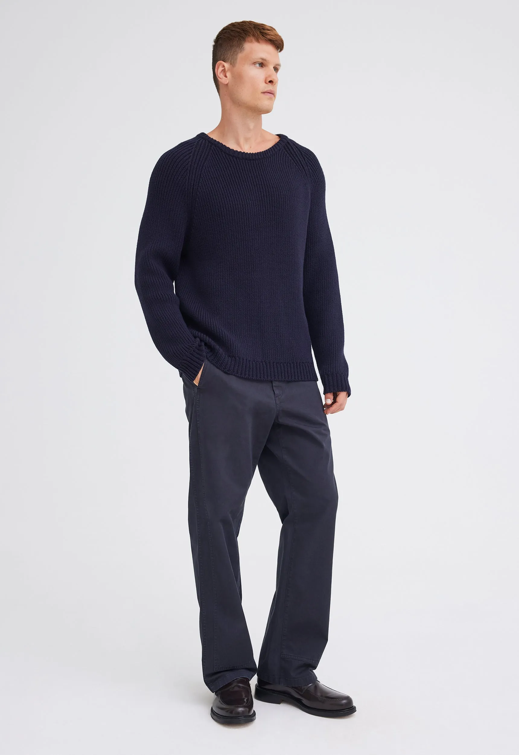 Hozier Cotton Wool Sweater - Navy