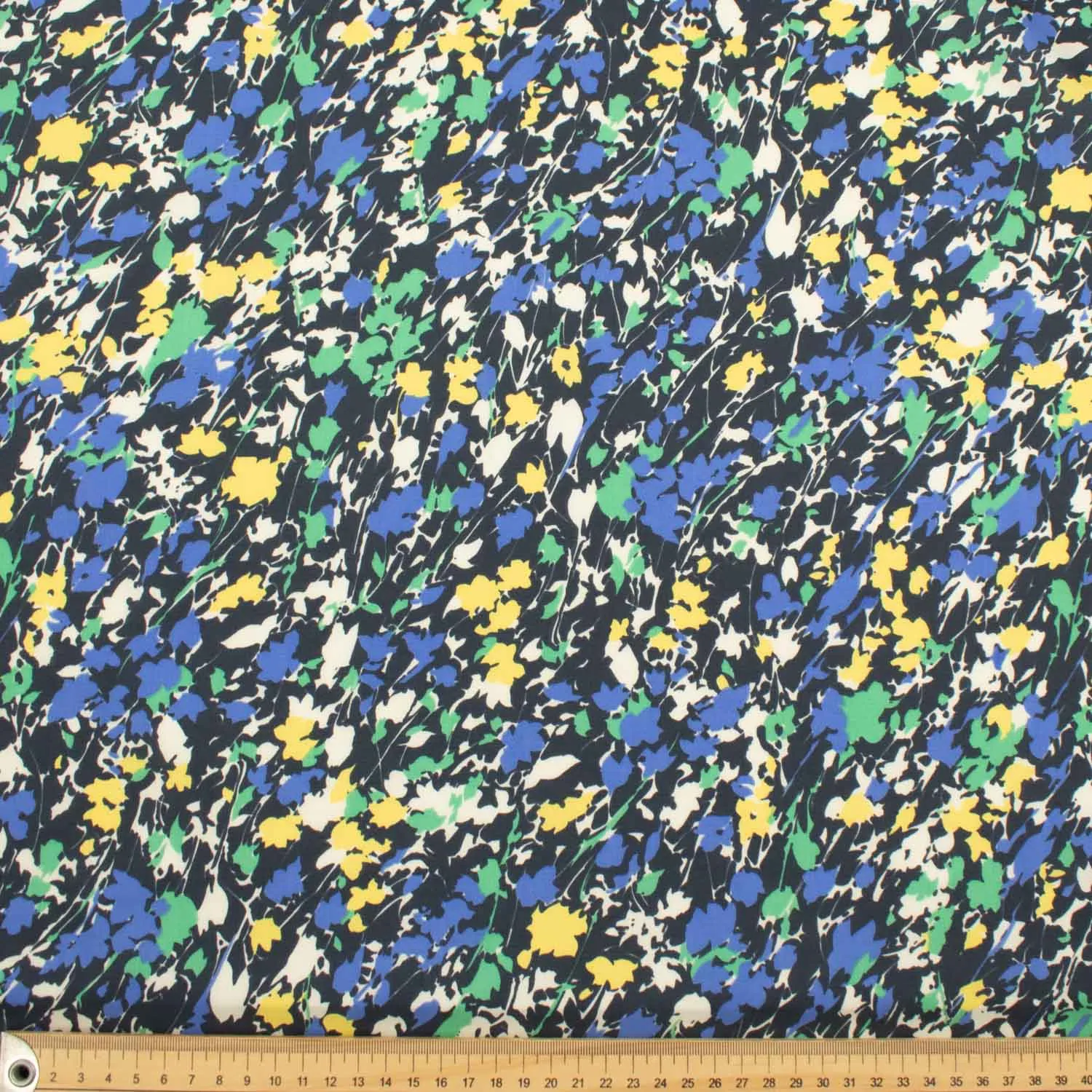 Japanese Pure Cotton Lawn Prints Design-191 Abstract Multicolour Florals on Navy