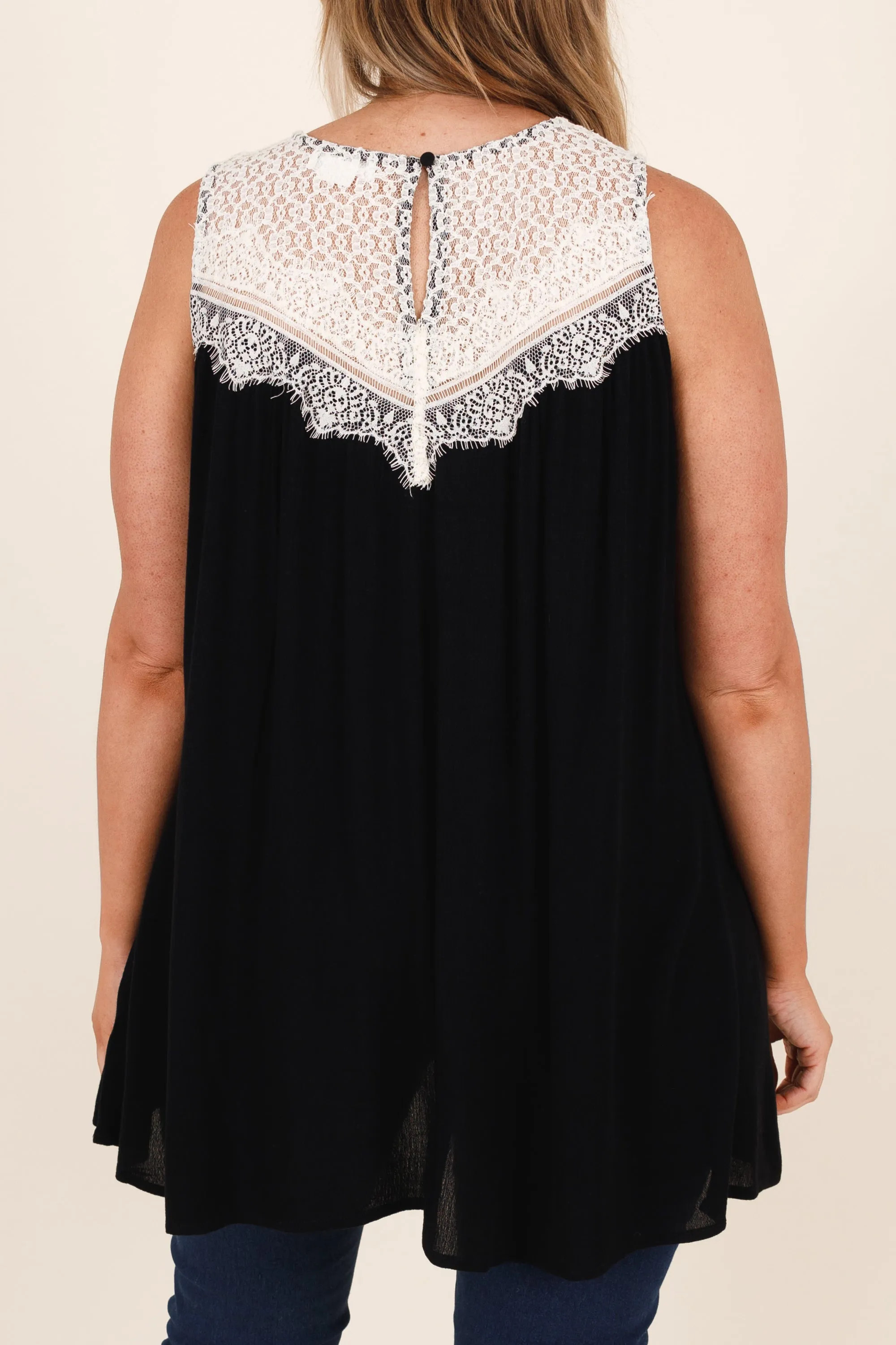 Lace With Love Top, Black