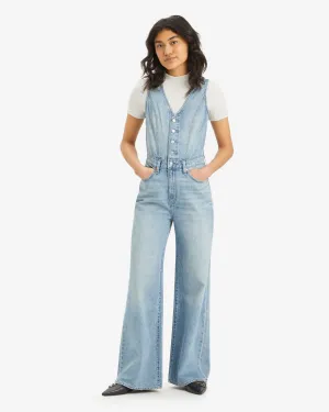 Levi's® Womens Denim Vest Wide Leg Jumpsuit - Dive Deep