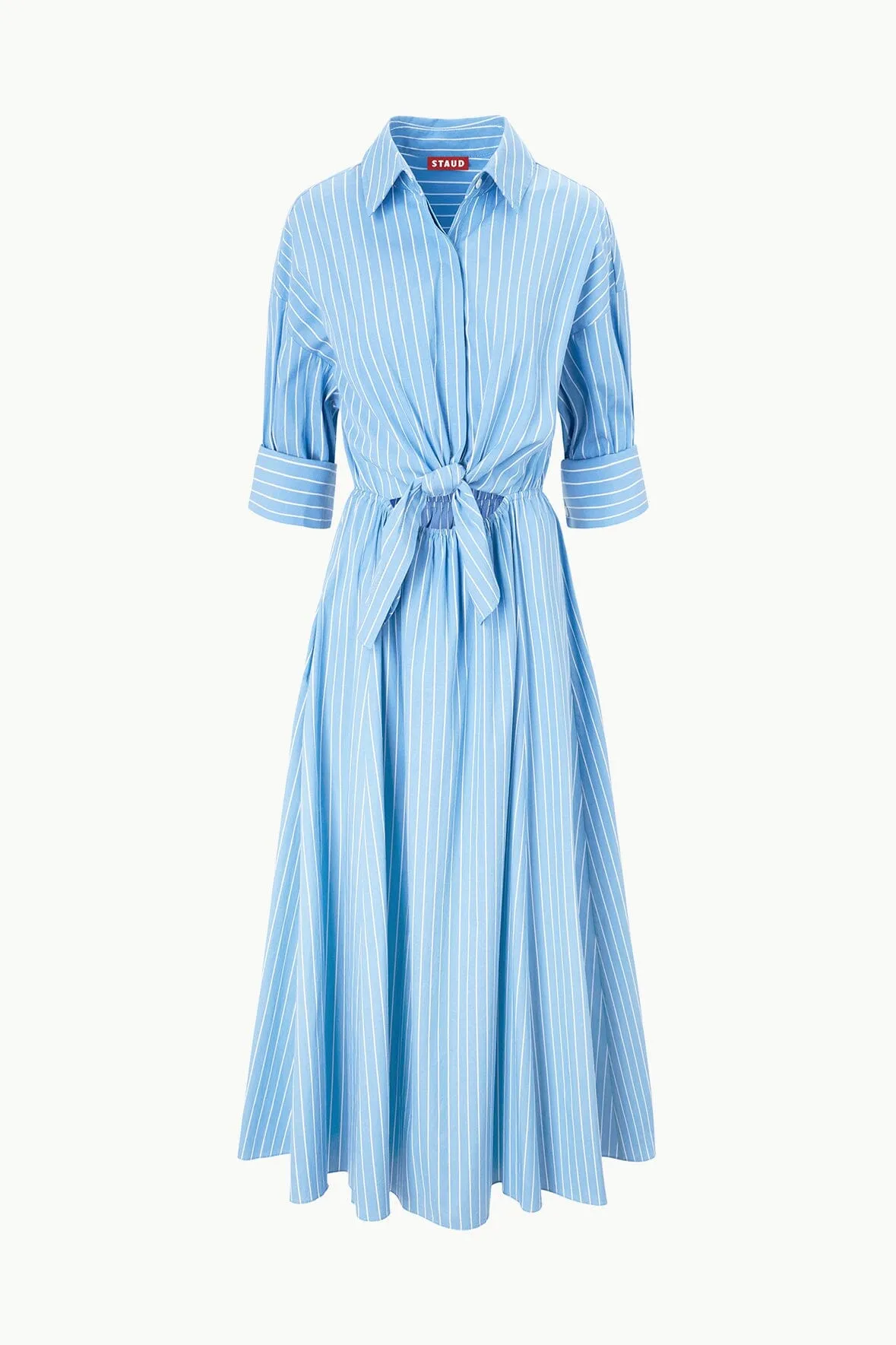 LISA DRESS | AZURE PINSTRIPE