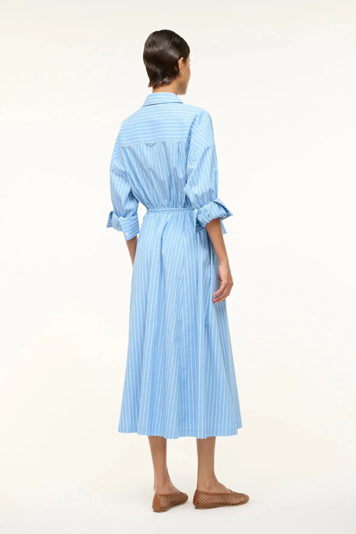 LISA DRESS | AZURE PINSTRIPE