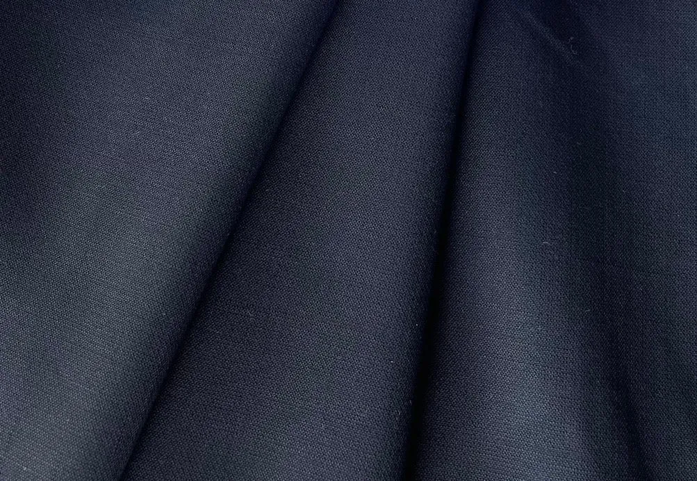 Matte Black Stretch Wool (Made in Italy)