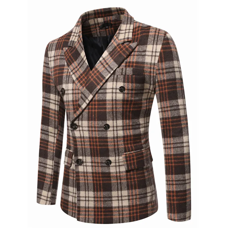 Men's Loose-fitting Sanding Thickened Plaid Suit Jacket