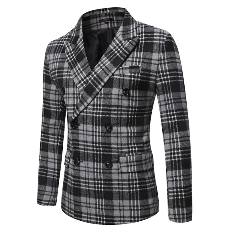 Men's Loose-fitting Sanding Thickened Plaid Suit Jacket