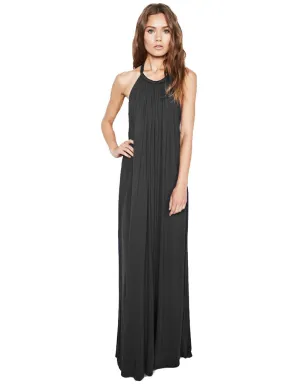 Michael Lauren French Boho Halter Maxi Dress in Black