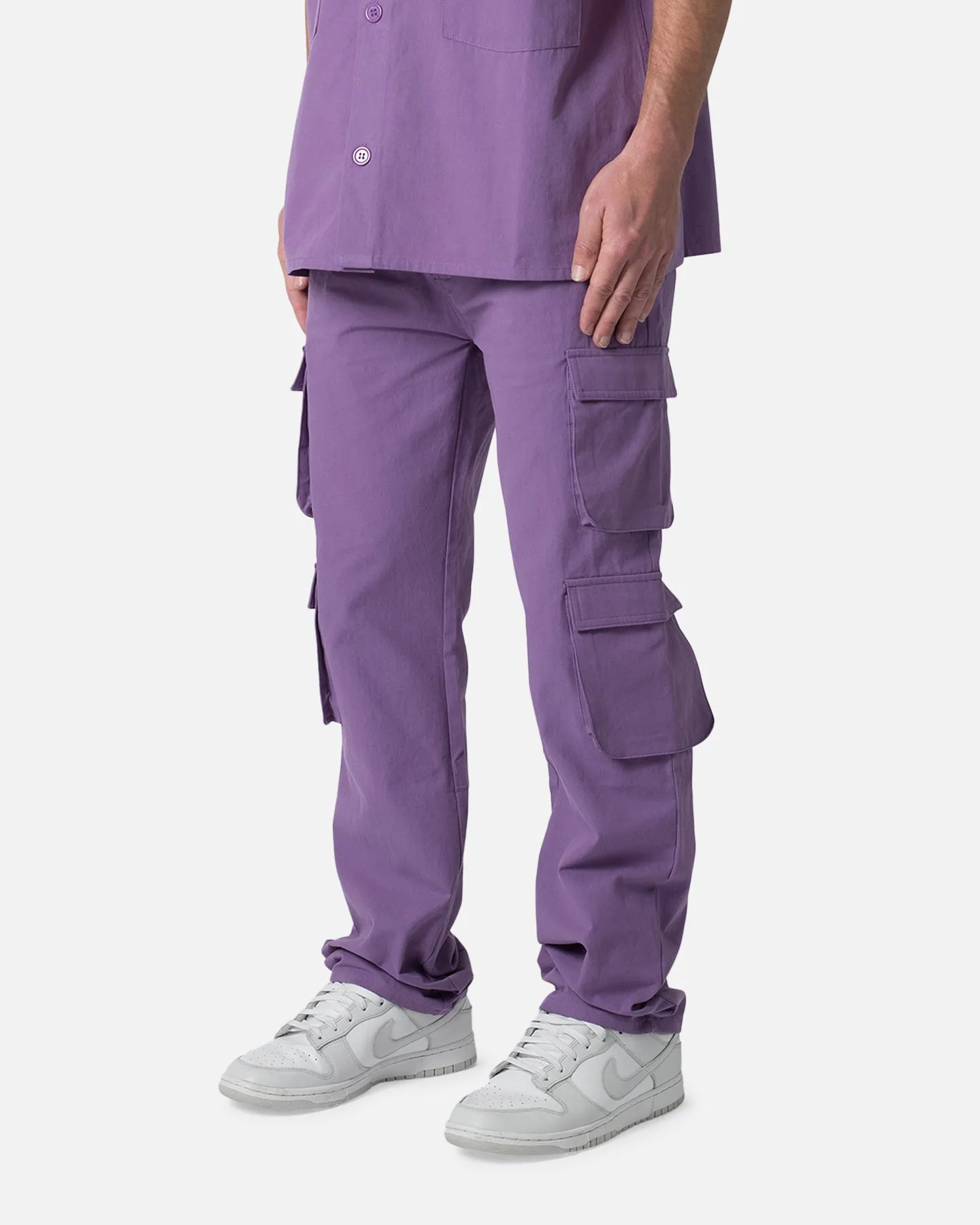 MNML Cotton Cargo Pants Purple