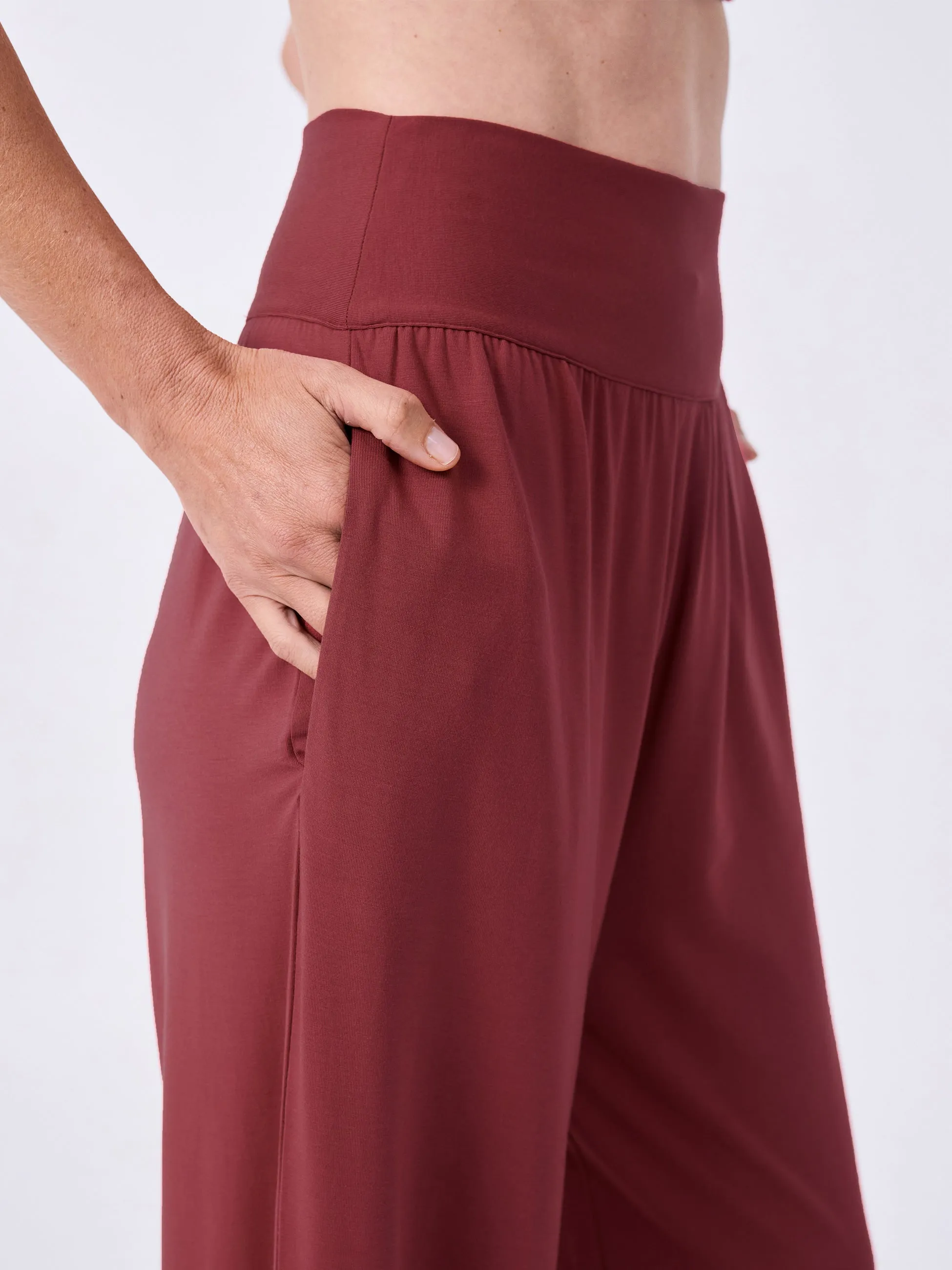 Nomad Modal Wide Leg Pant - Earth Red