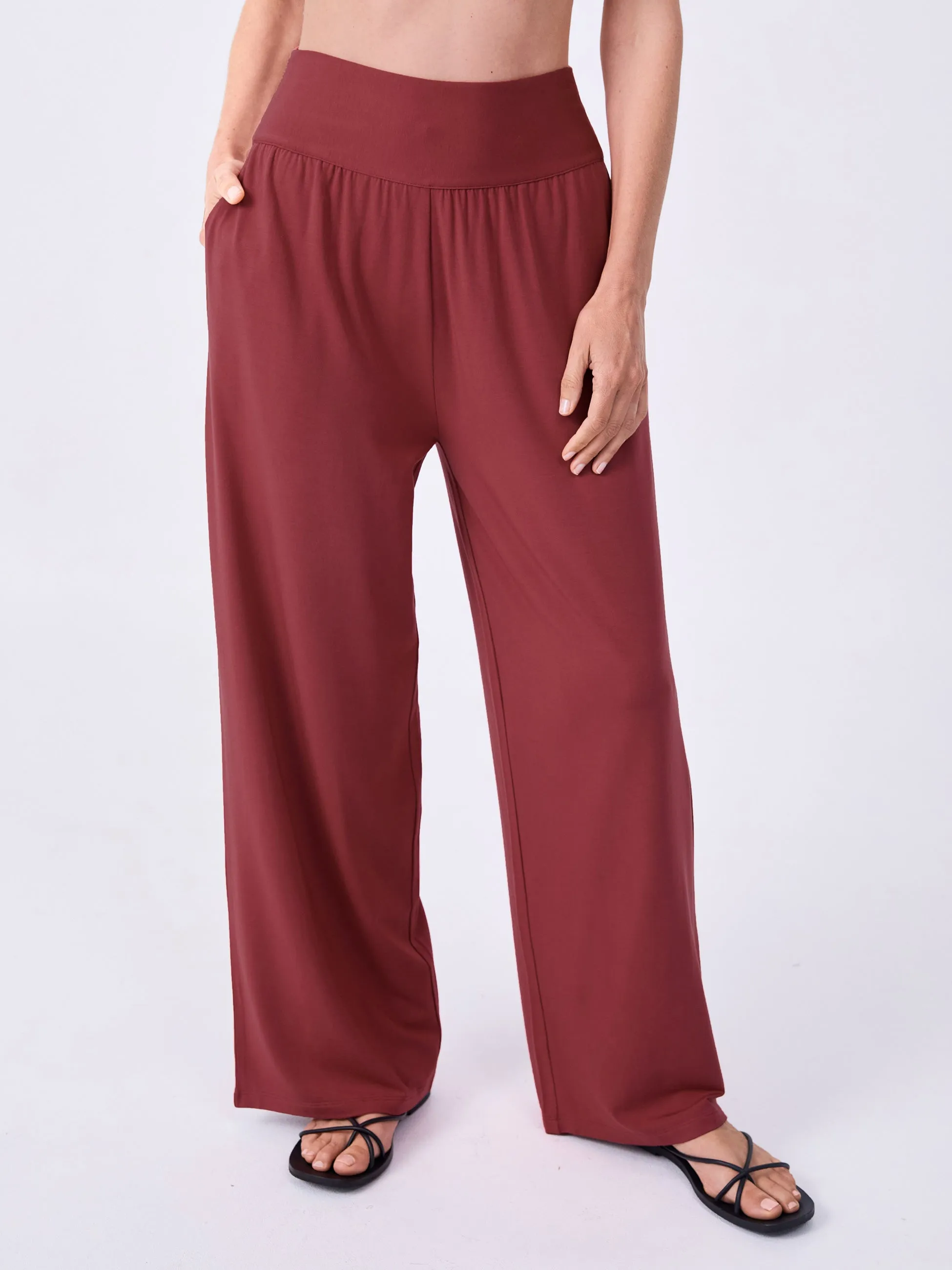 Nomad Modal Wide Leg Pant - Earth Red