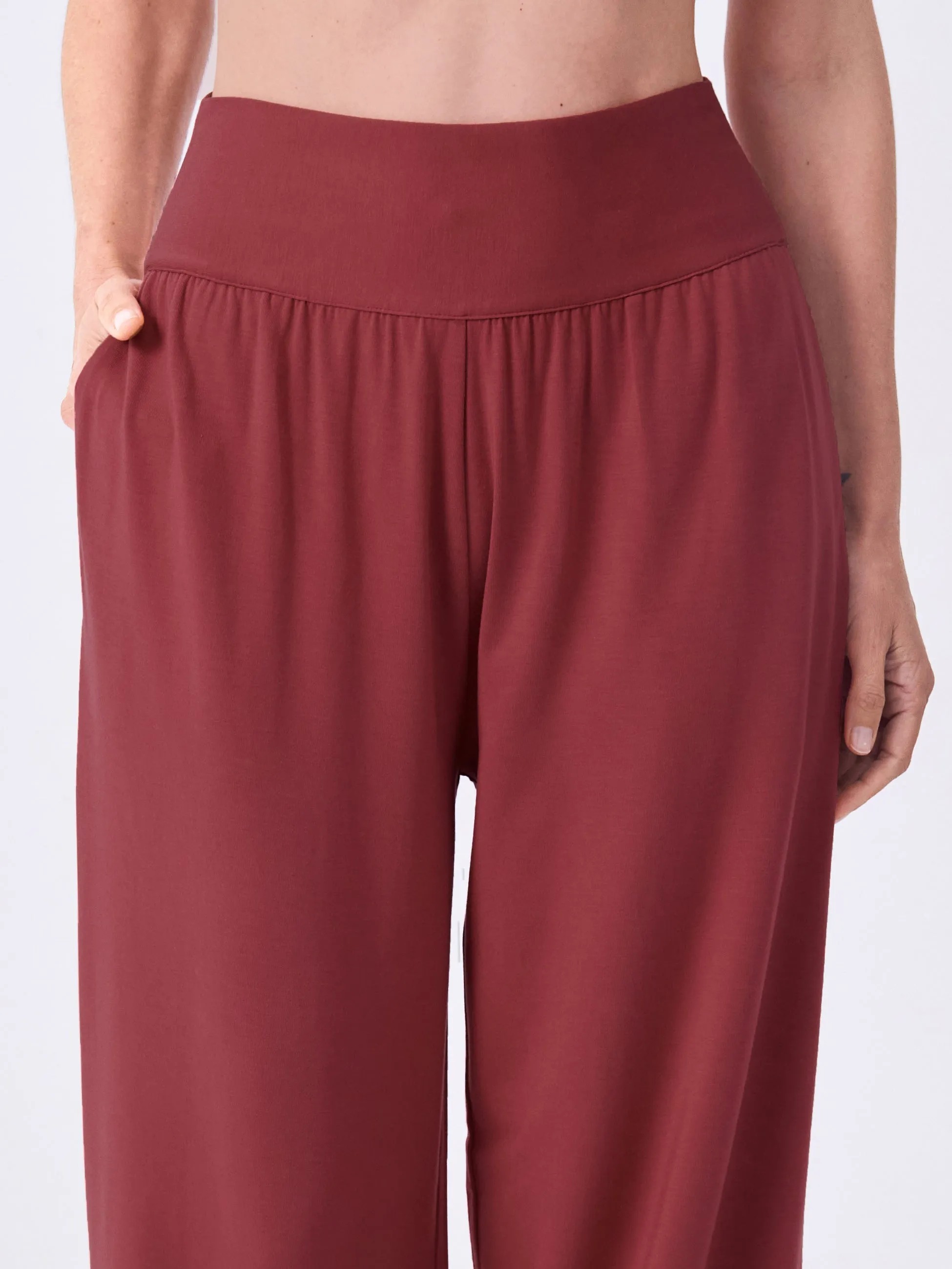 Nomad Modal Wide Leg Pant - Earth Red