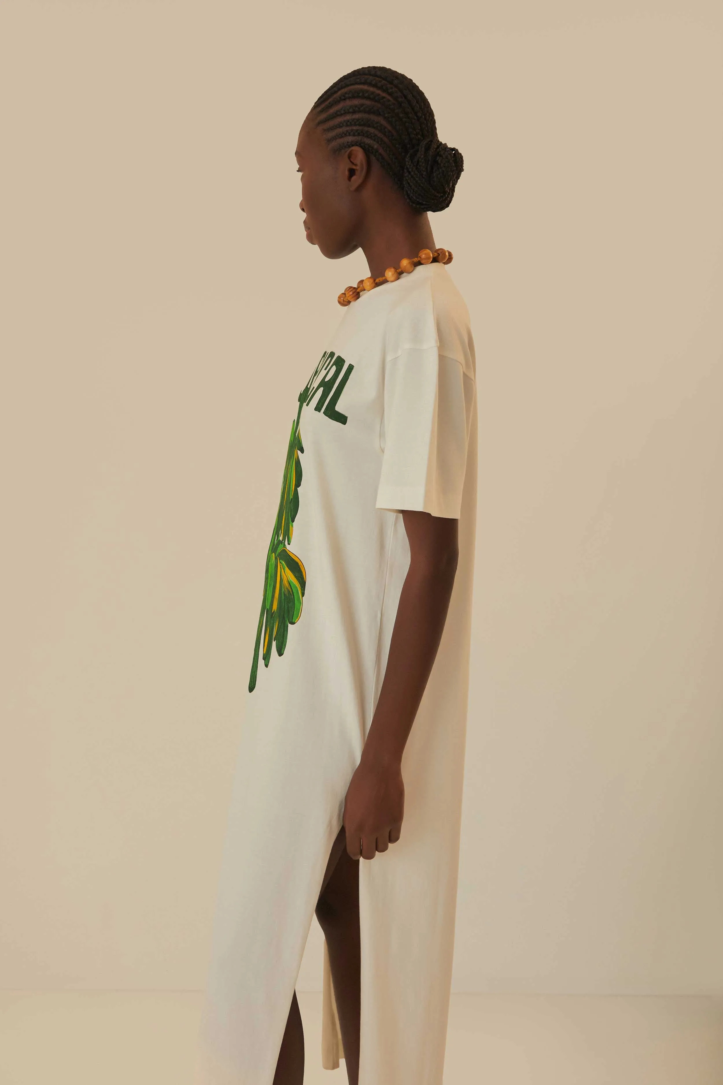 Off-White Tropical Organic Cotton T-Shirt Dress