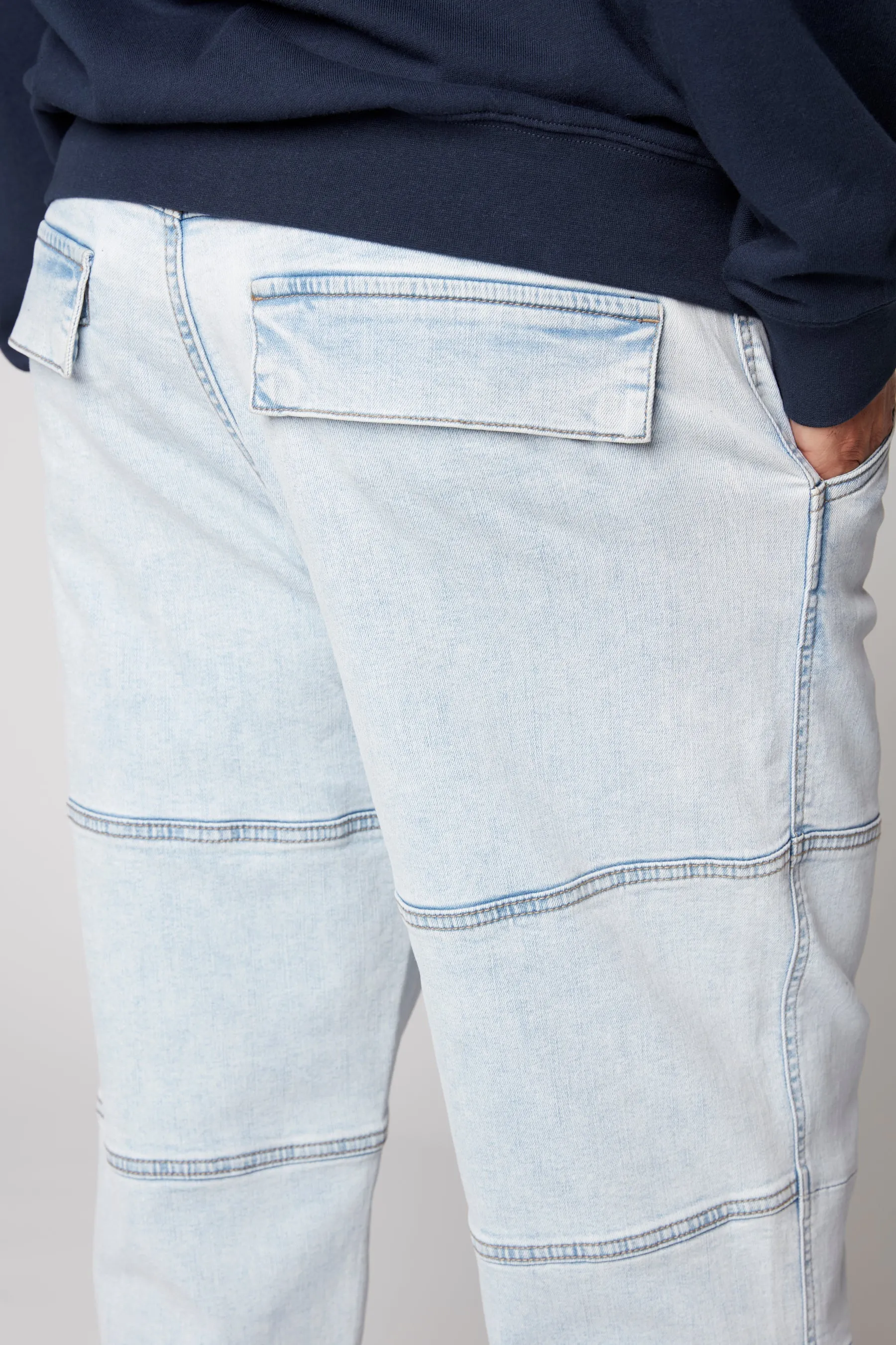 OLI - Loose Fit Pant with Adjustable Hems - Light Blue Denim