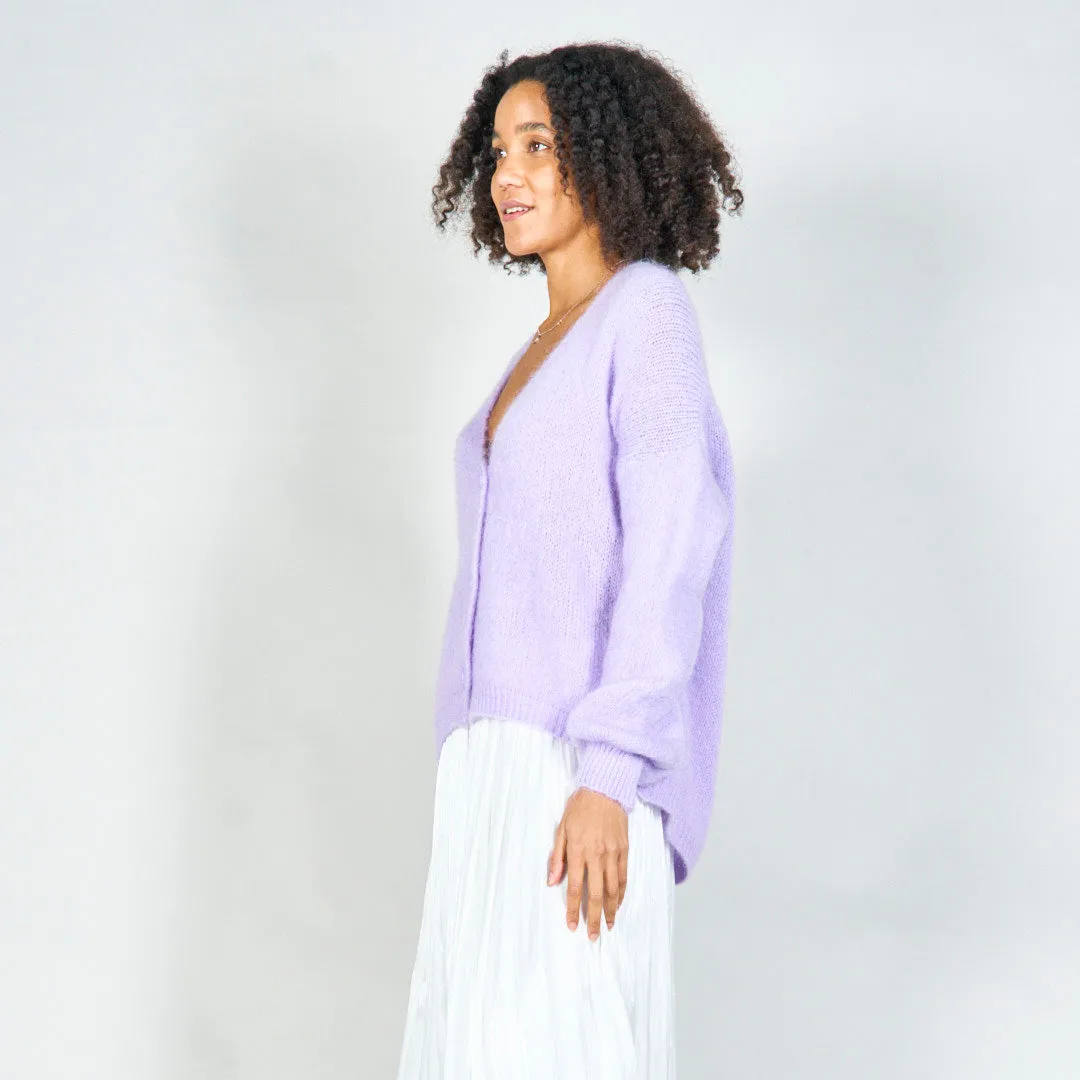 Oversized knit cardigan with button closure wholesale