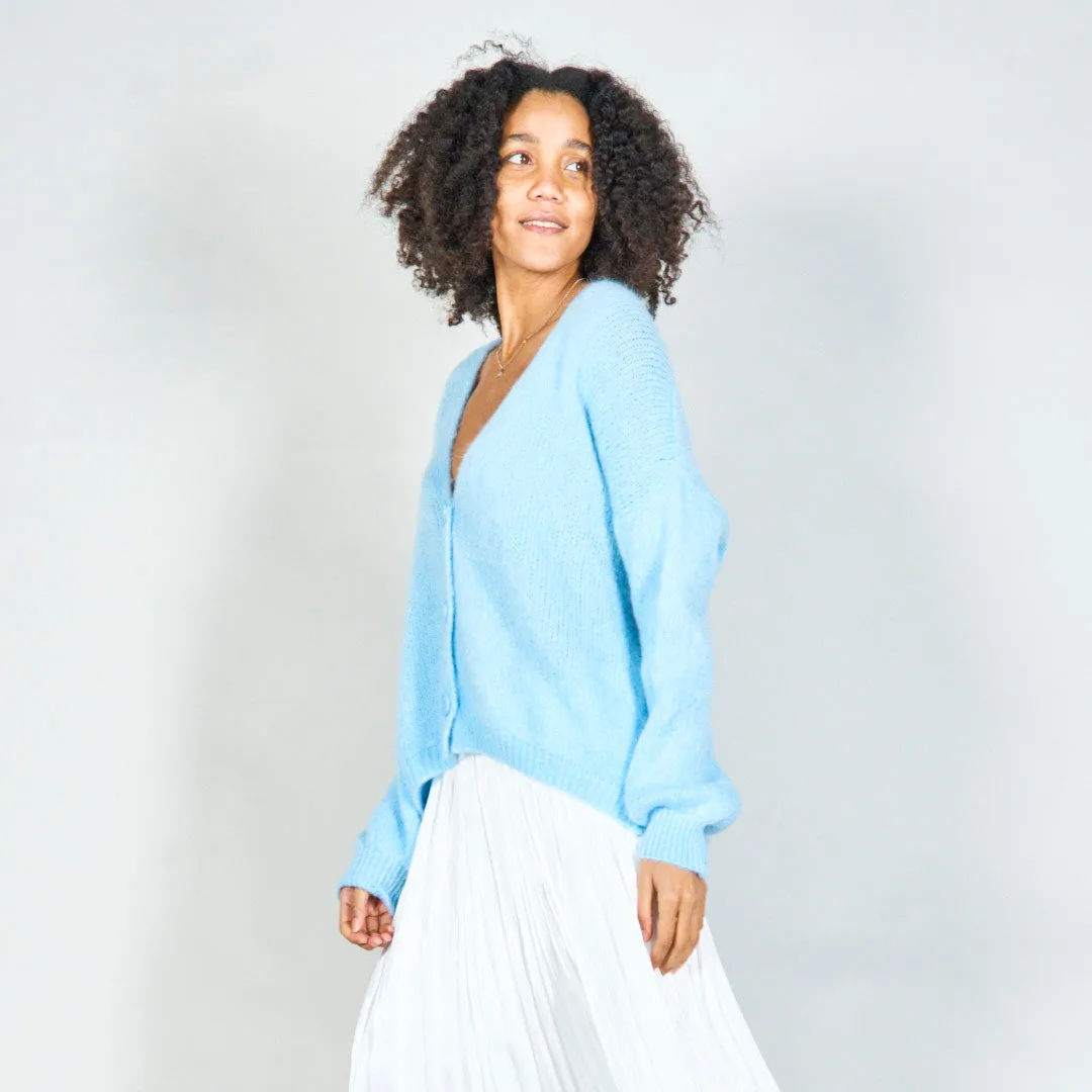 Oversized knit cardigan with button closure wholesale