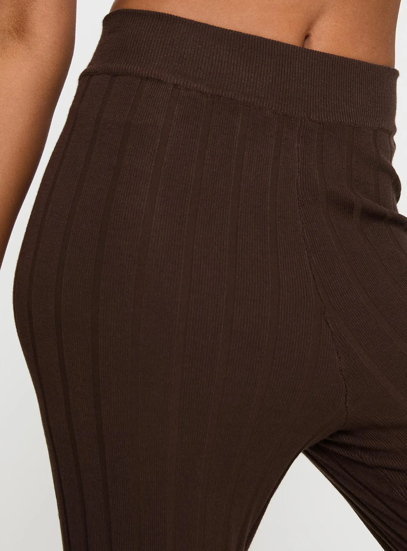 Palomia Ribbed Pants Chocolate