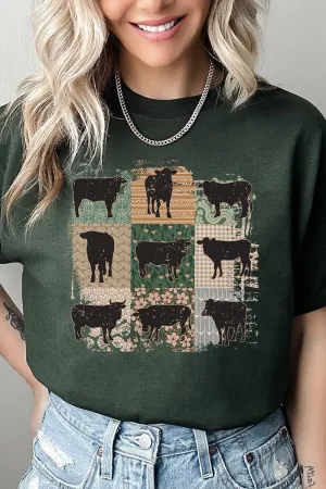 Patchwork Cows Short Sleeve Relaxed Fit T-Shirt