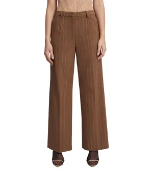 Pin Stripe Straight Pant Brown