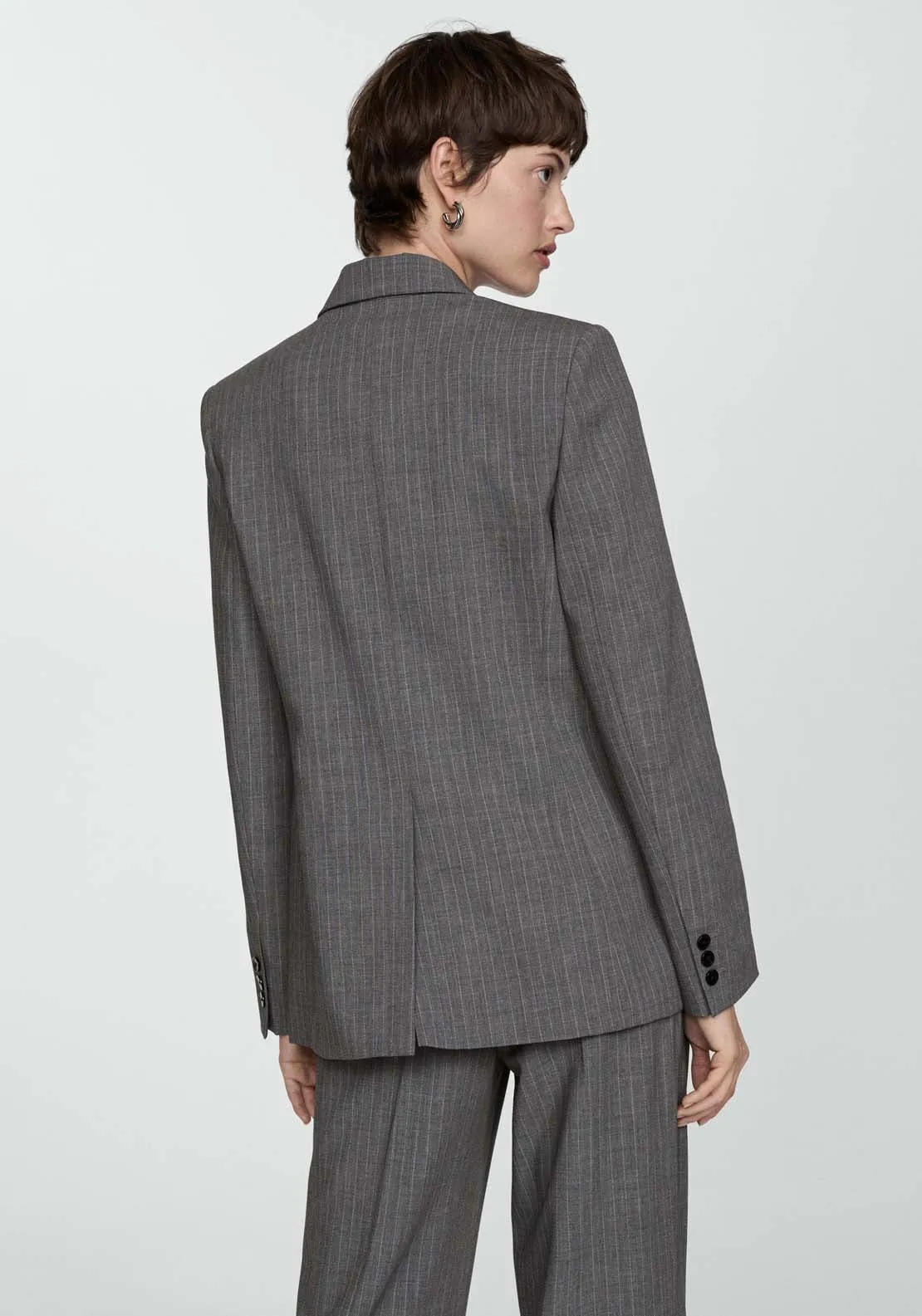 Pinstripe suit blazer - Gray