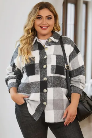 Plaid Button Up Jacket - 2 Colors  - CURVY Shacket